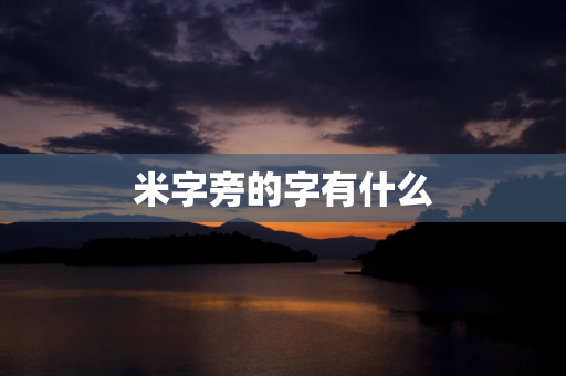 米字旁的字有什么