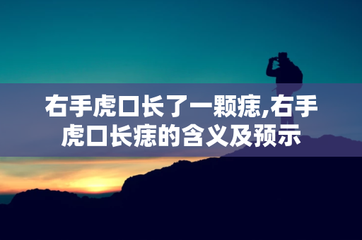 右手虎口长了一颗痣,右手虎口长痣的含义及预示