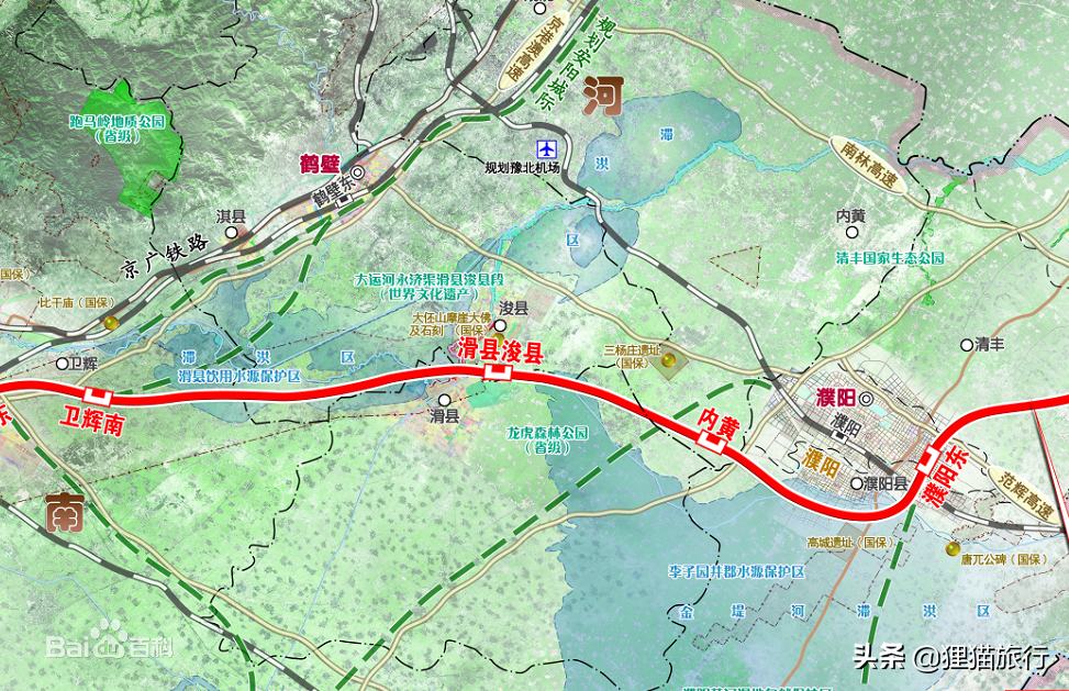 站点设置郑济高速铁路设计时速350km/h,线路全长380公里,总投资约546